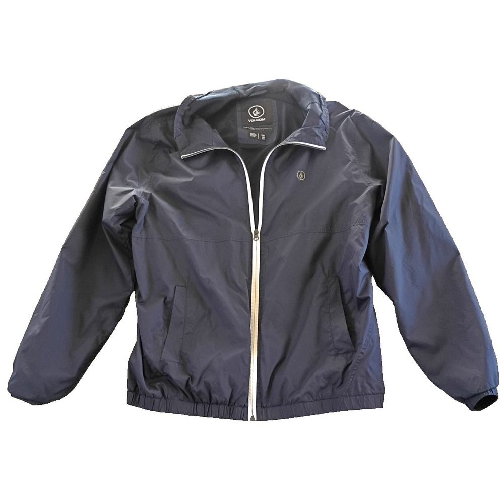 Volcom Wavern Windbreaker Relaxed Fit Jacket Navy Blue Size L (no hood)